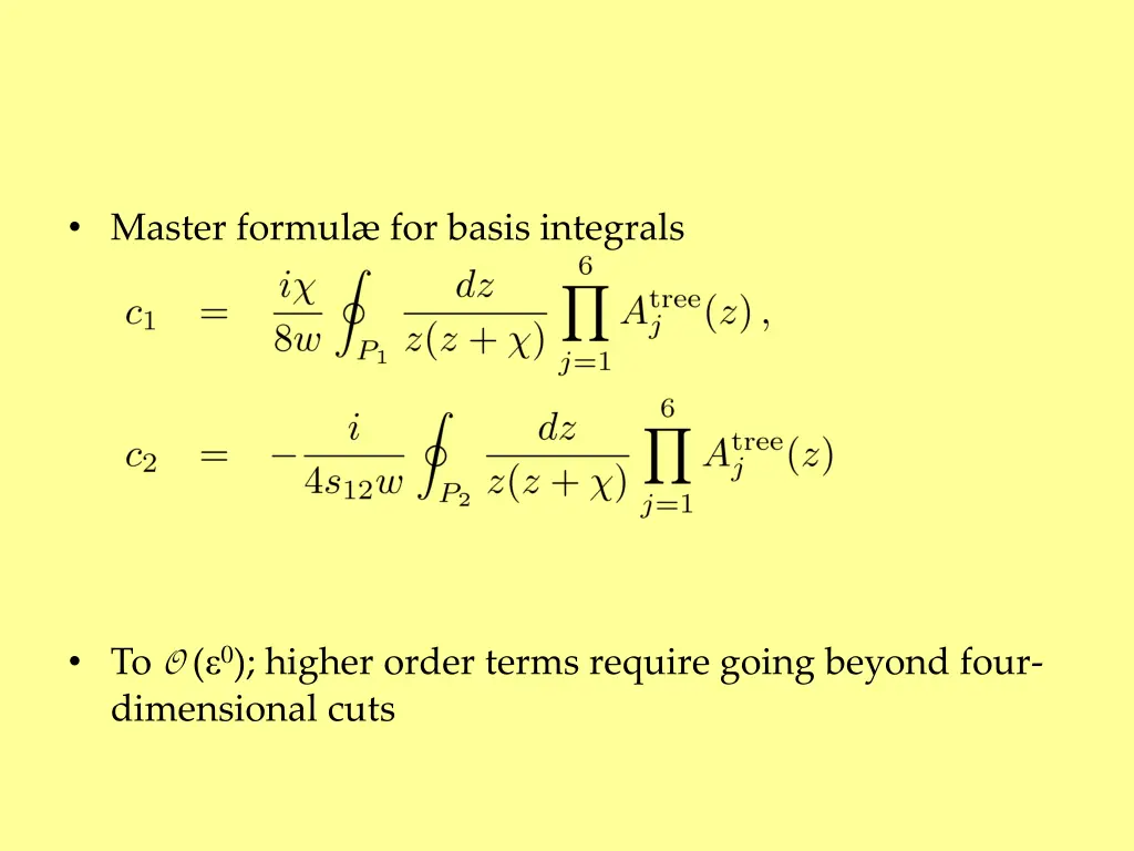master formul for basis integrals