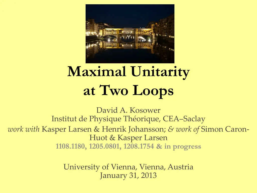maximal unitarity at two loops