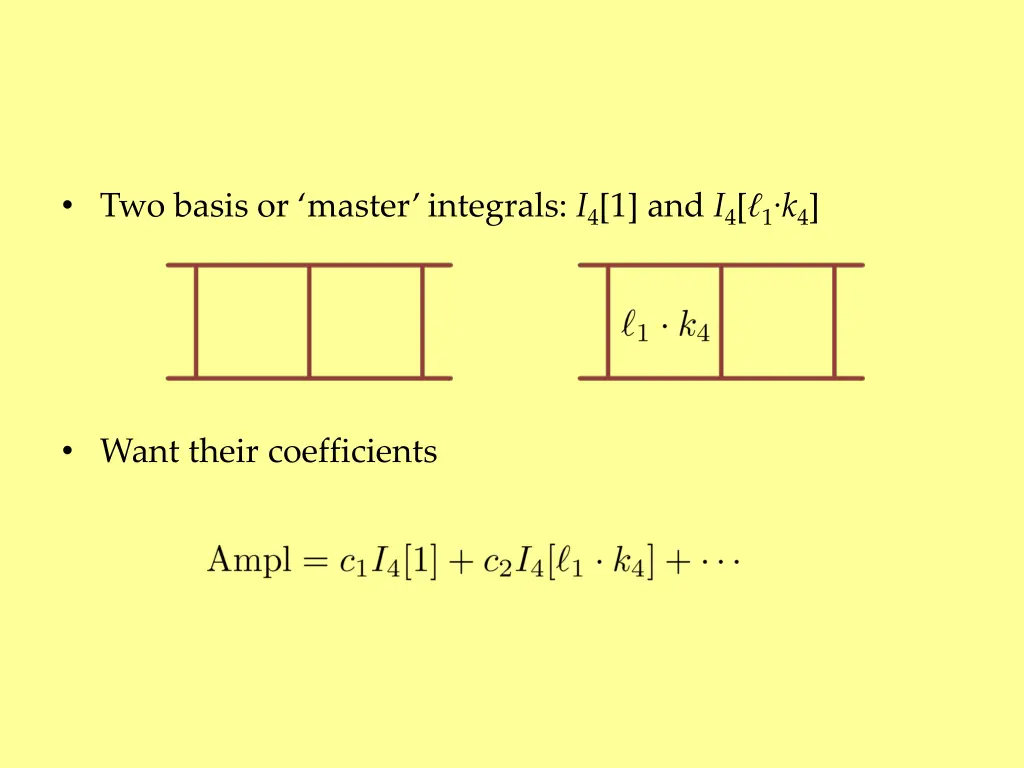 two basis or master integrals i 4 1 and i 4 1 k 4