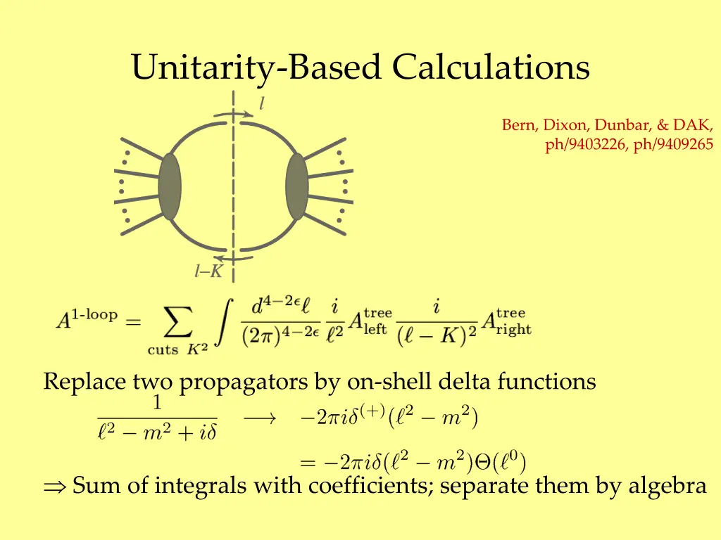 unitarity based calculations