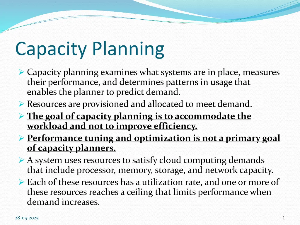 capacity planning