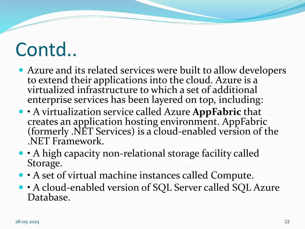 contd azure and its related services were built