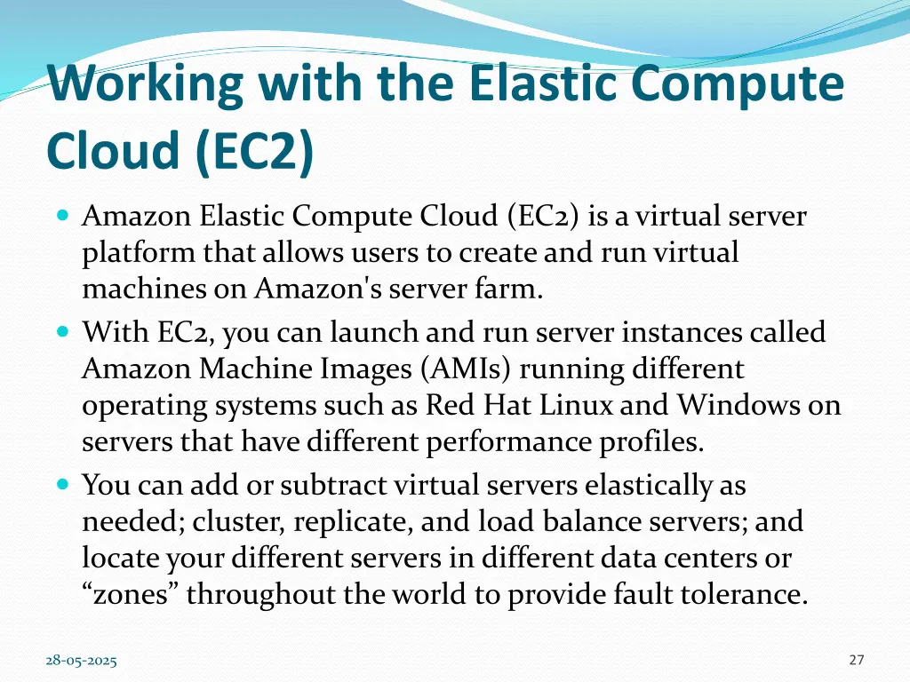 working with the elastic compute cloud ec2
