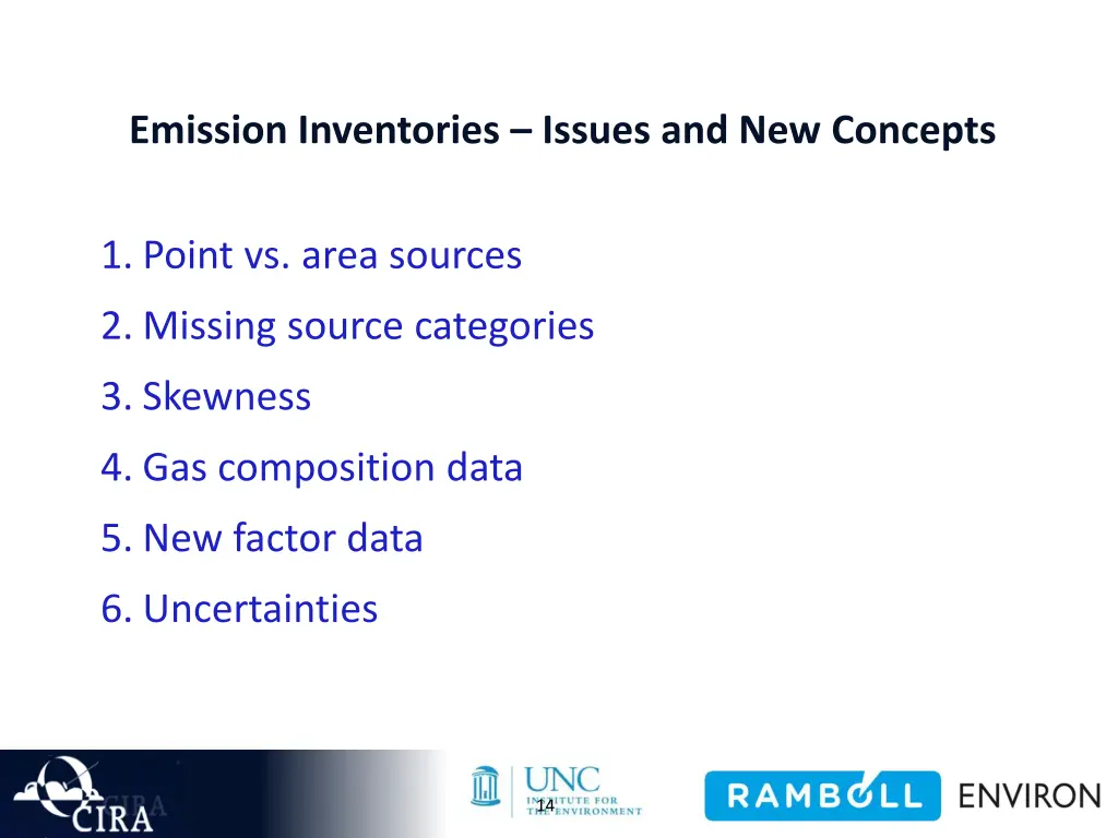 emission inventories issues and new concepts