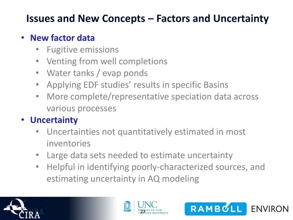 issues and new concepts factors and uncertainty