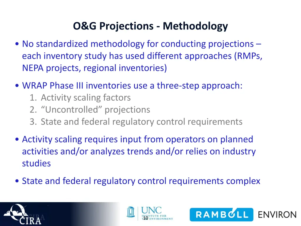 o g projections methodology