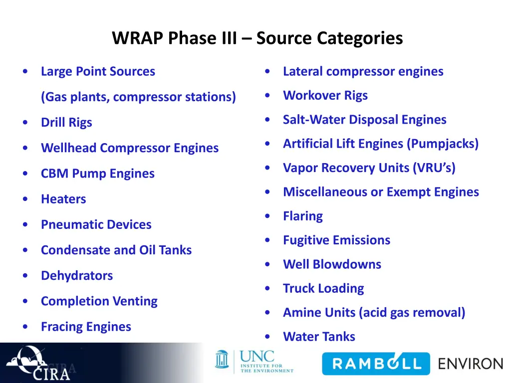 wrap phase iii source categories