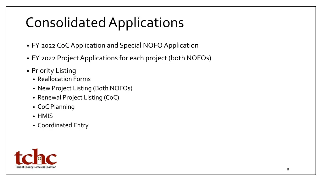 consolidated applications
