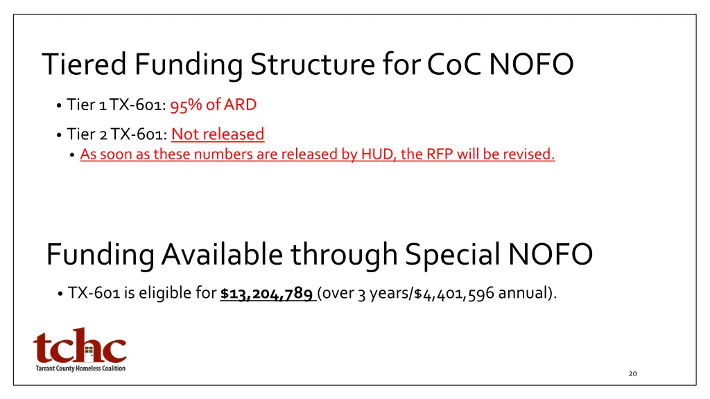 tiered funding structure for coc nofo