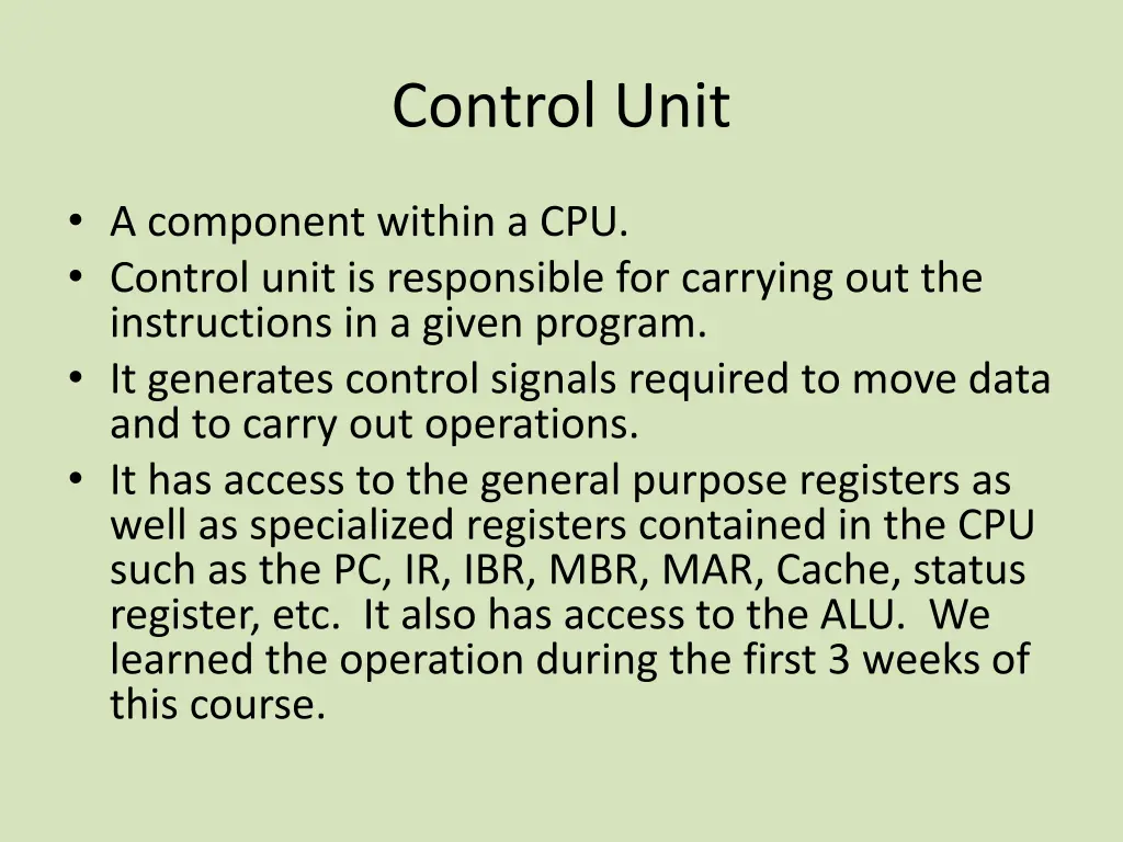 control unit 1