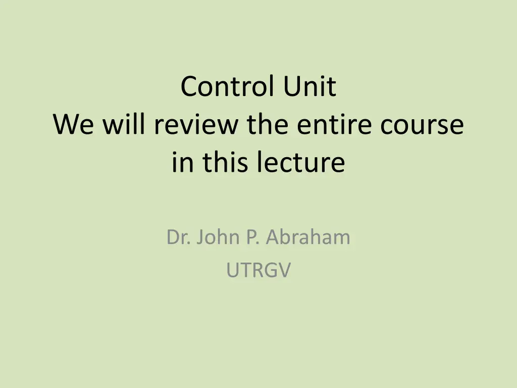 control unit