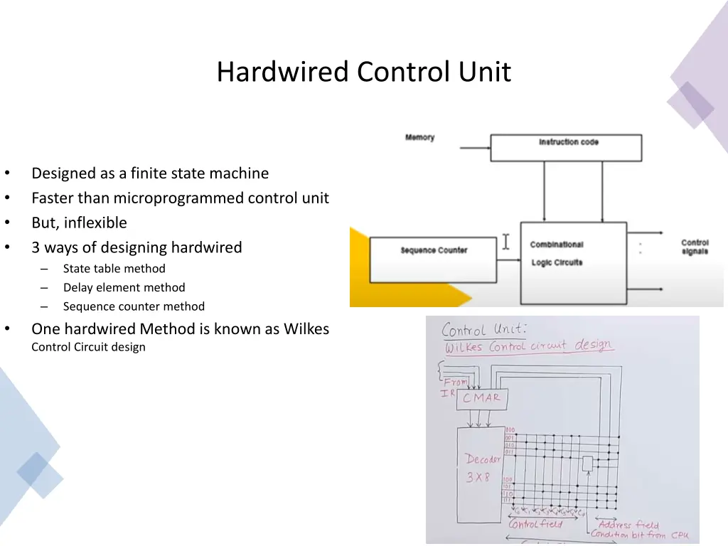 hardwired control unit