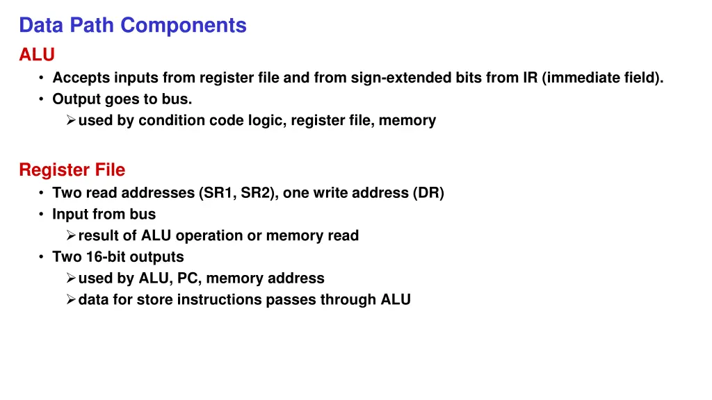 data path components alu accepts inputs from