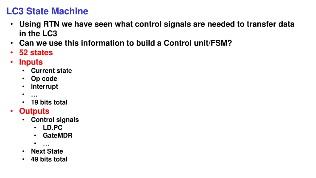 lc3 state machine using rtn we have seen what