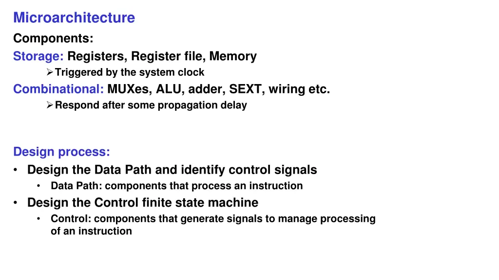 microarchitecture components storage registers