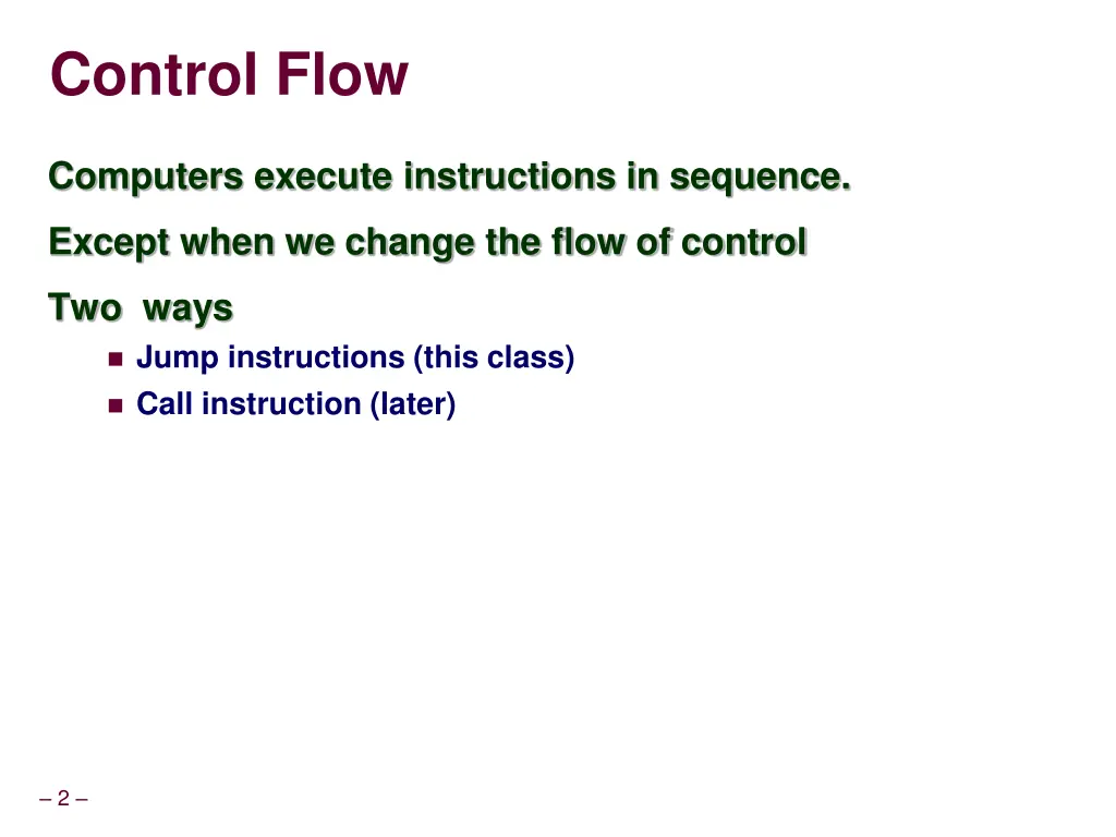 control flow