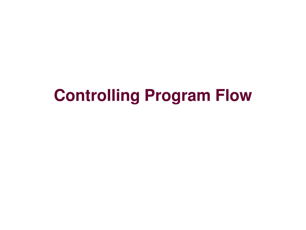 controlling program flow