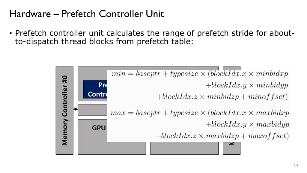 hardware prefetch controller unit