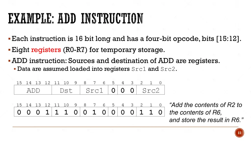 example add instruction