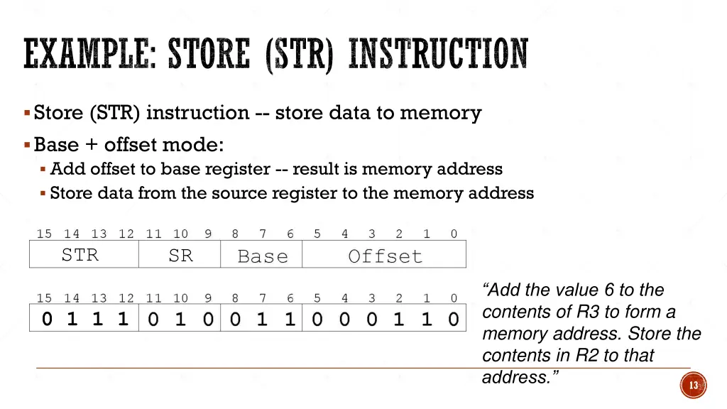 example store str instruction