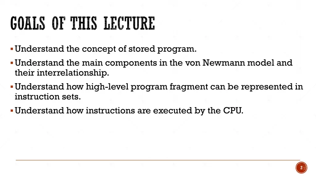 goals of this lecture