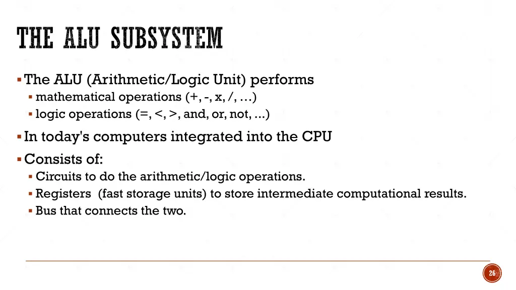 the alu subsystem