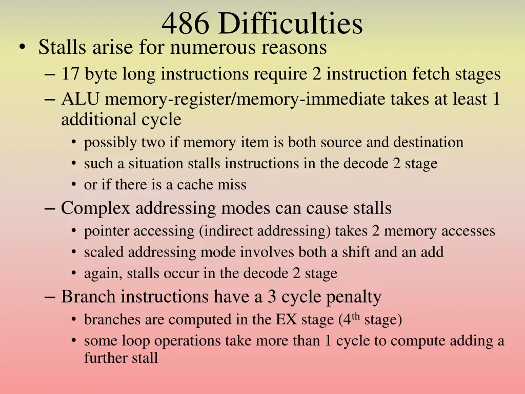 486 difficulties