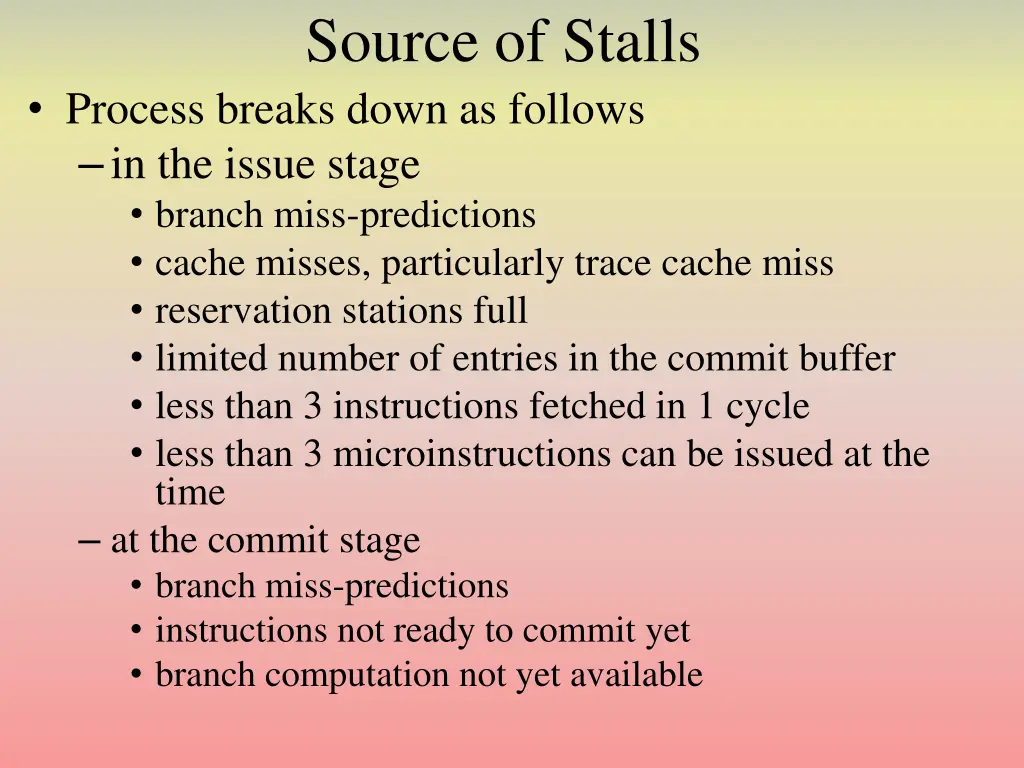 source of stalls