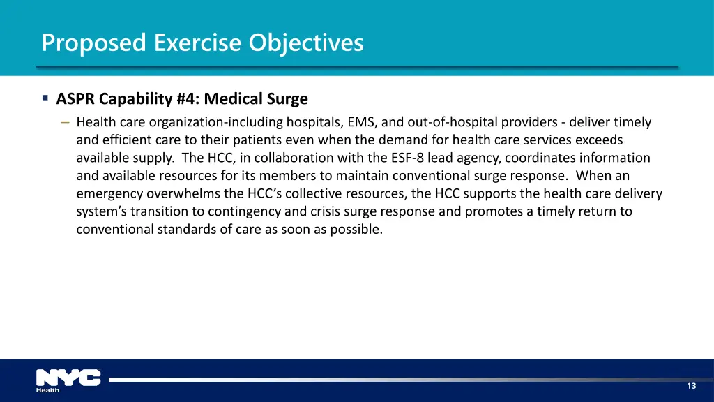 proposed exercise objectives 1