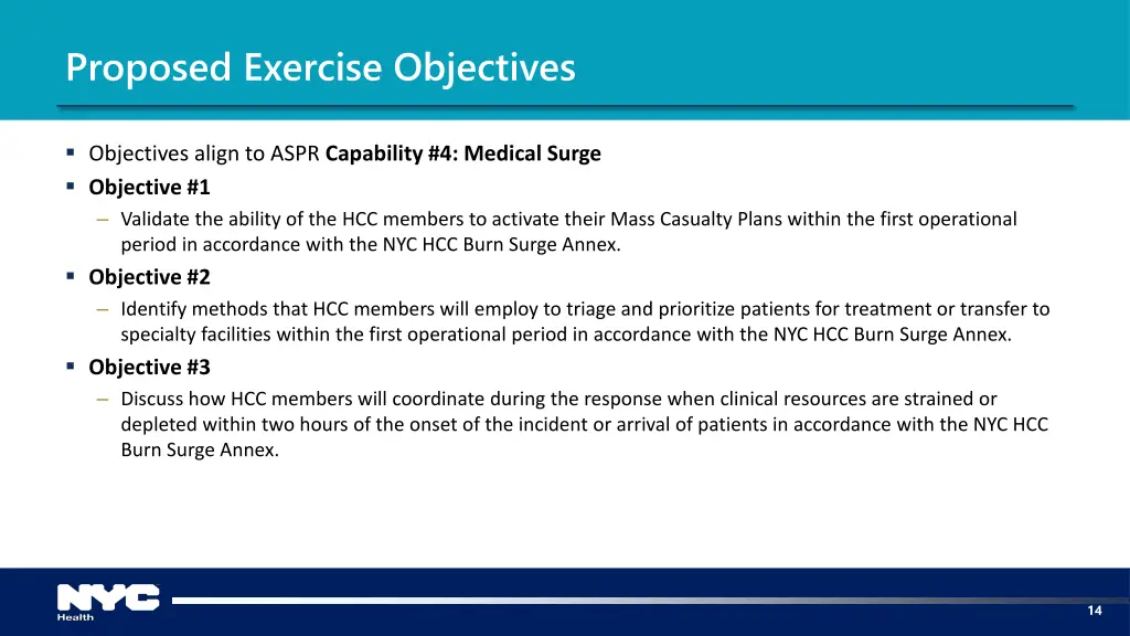 proposed exercise objectives 2