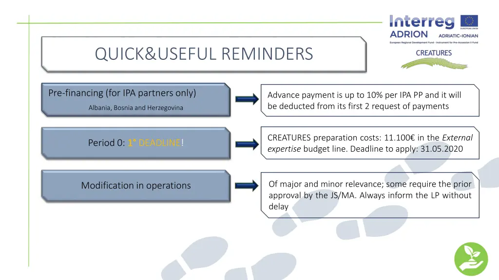 quick useful reminders