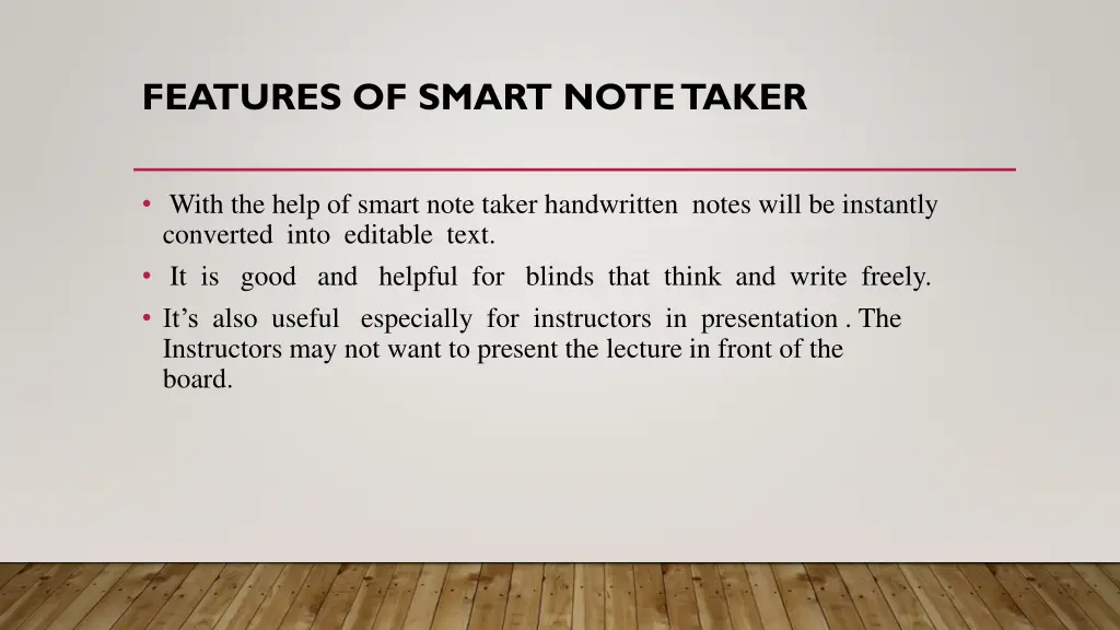 features of smart note taker