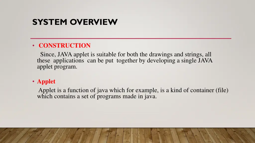 system overview
