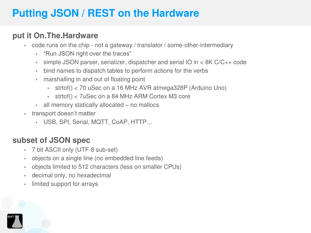 putting json rest on the hardware