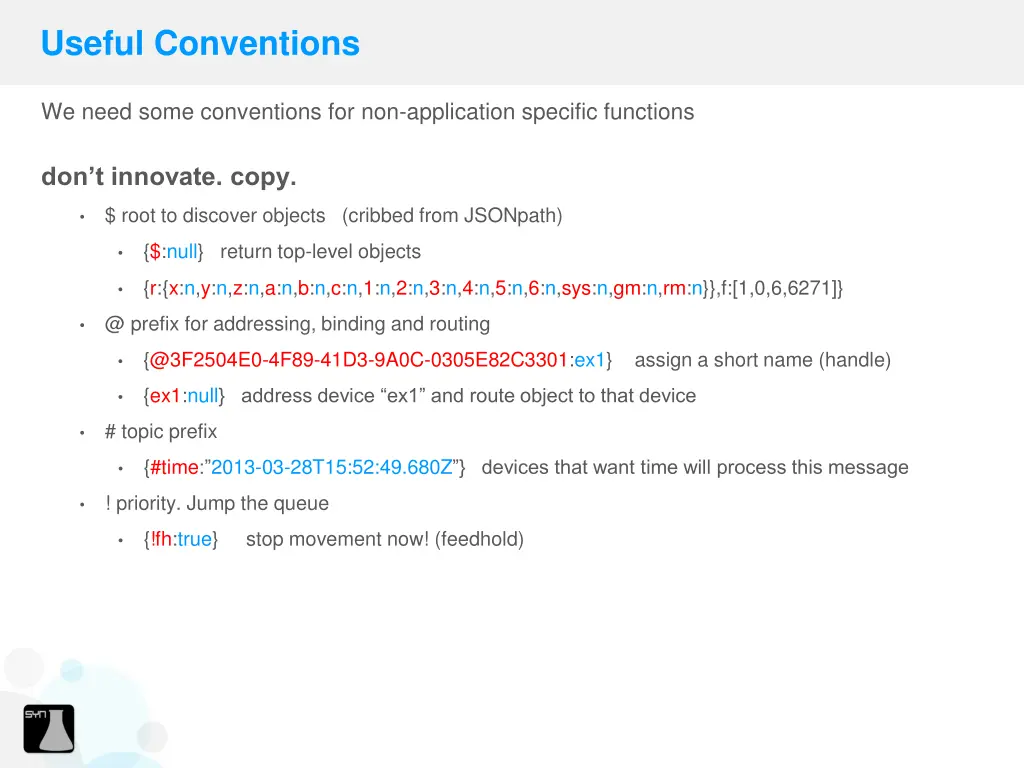 useful conventions