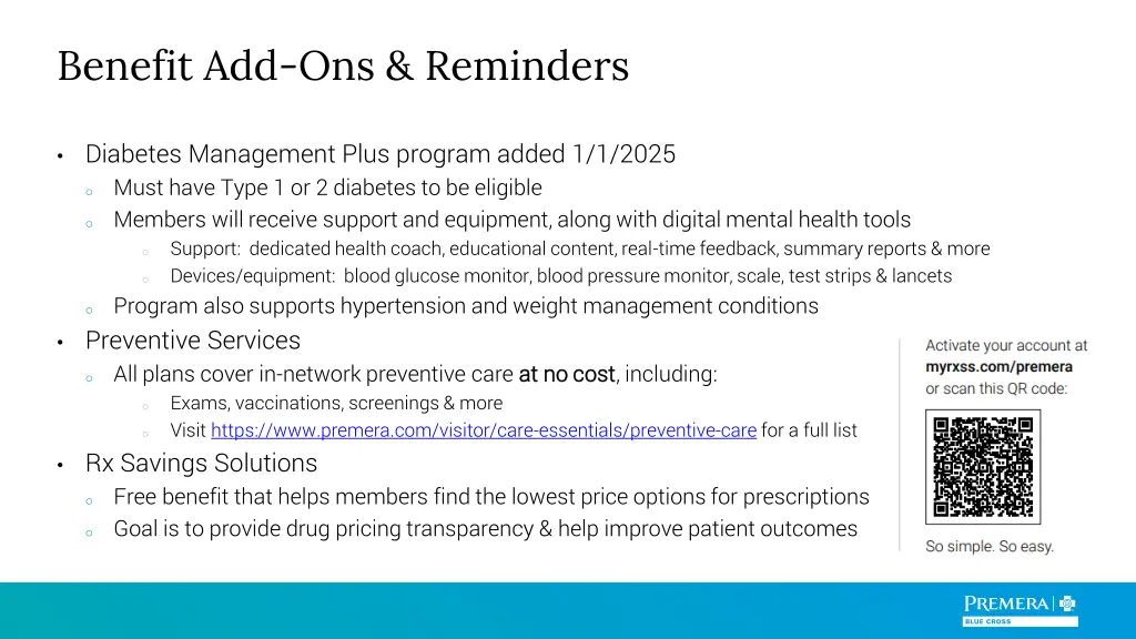 benefit add ons reminders