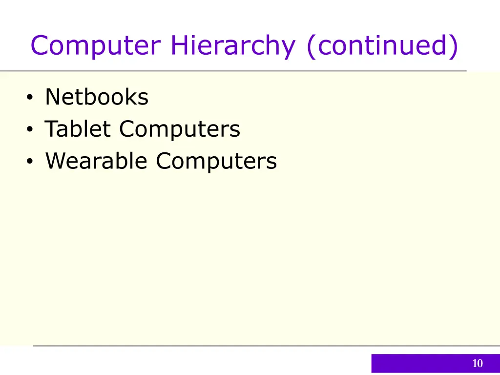 computer hierarchy continued