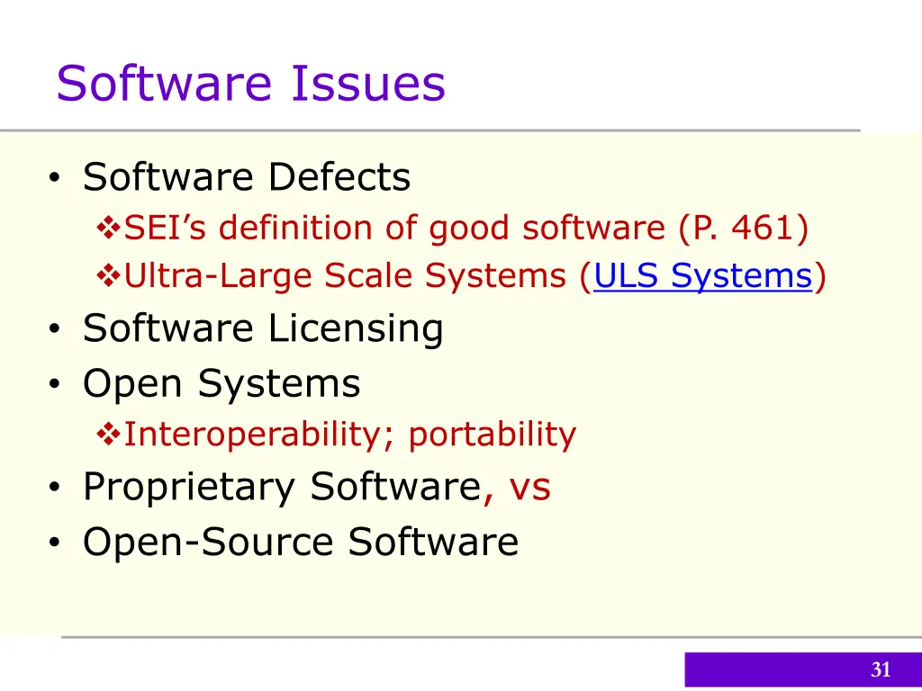 software issues