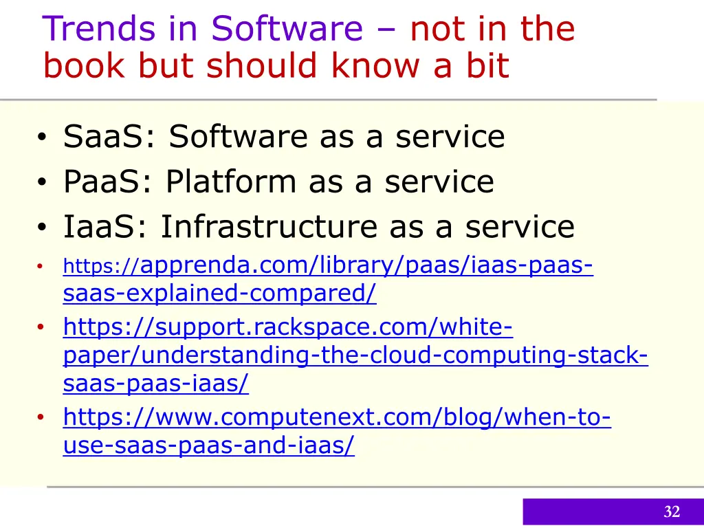 trends in software not in the book but should