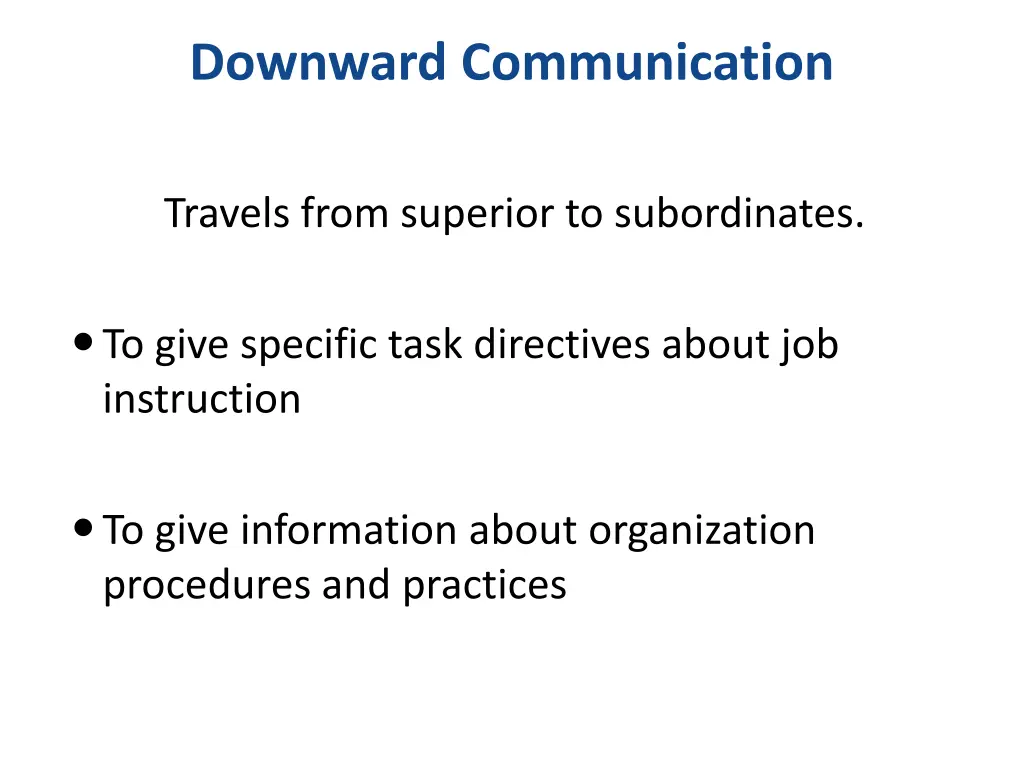 downward communication