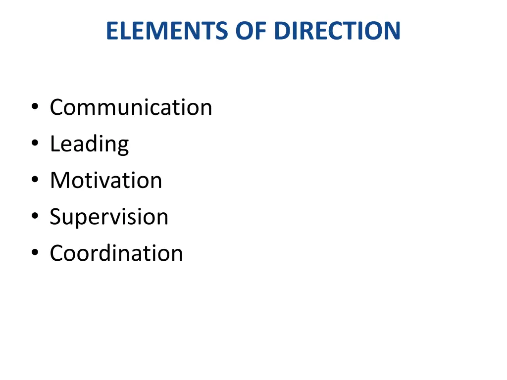 elements of direction
