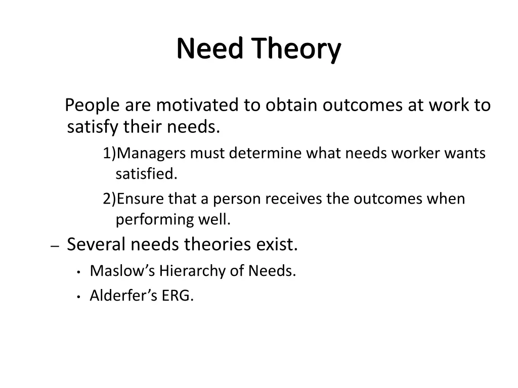 need theory