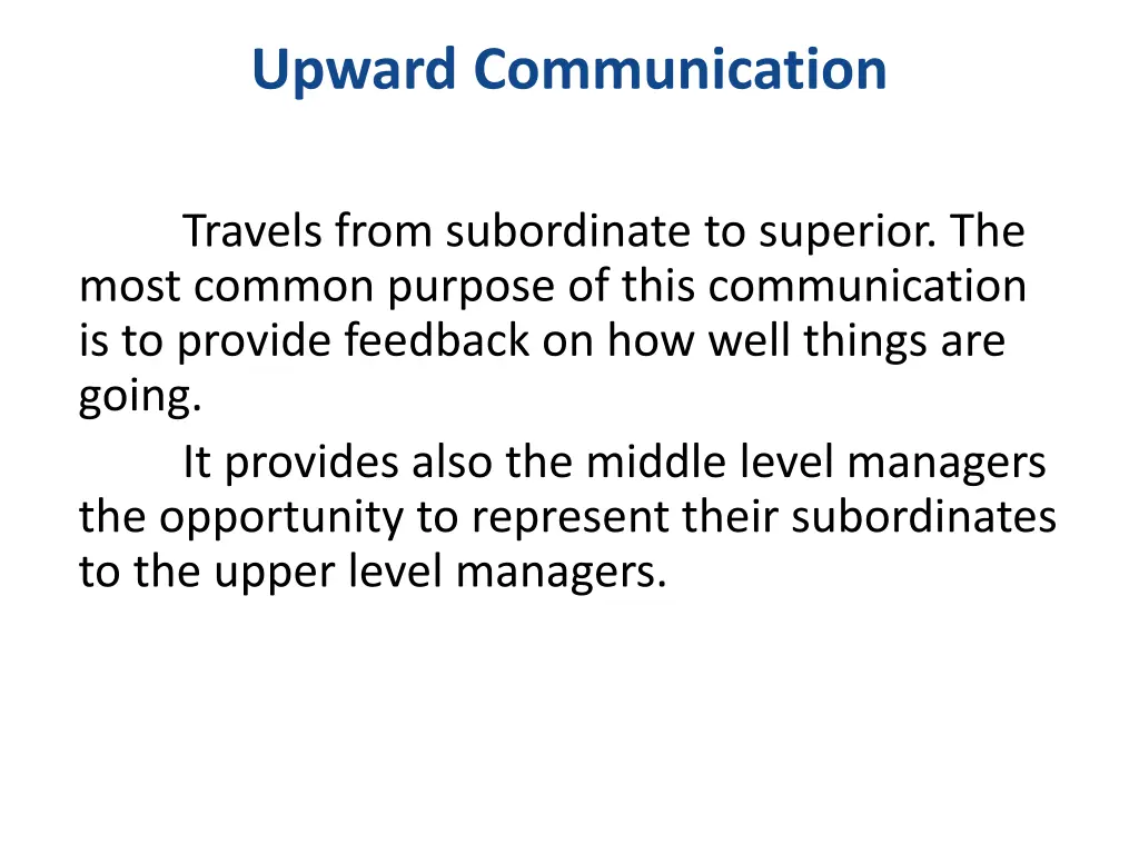 upward communication