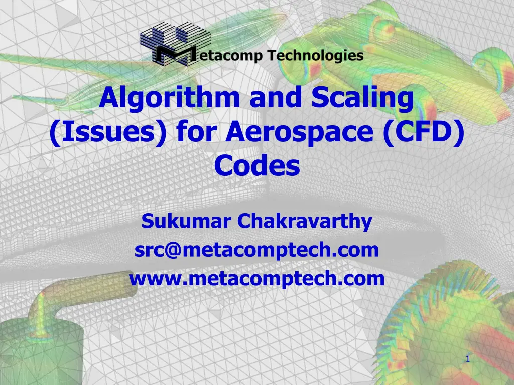 algorithm and scaling issues for aerospace