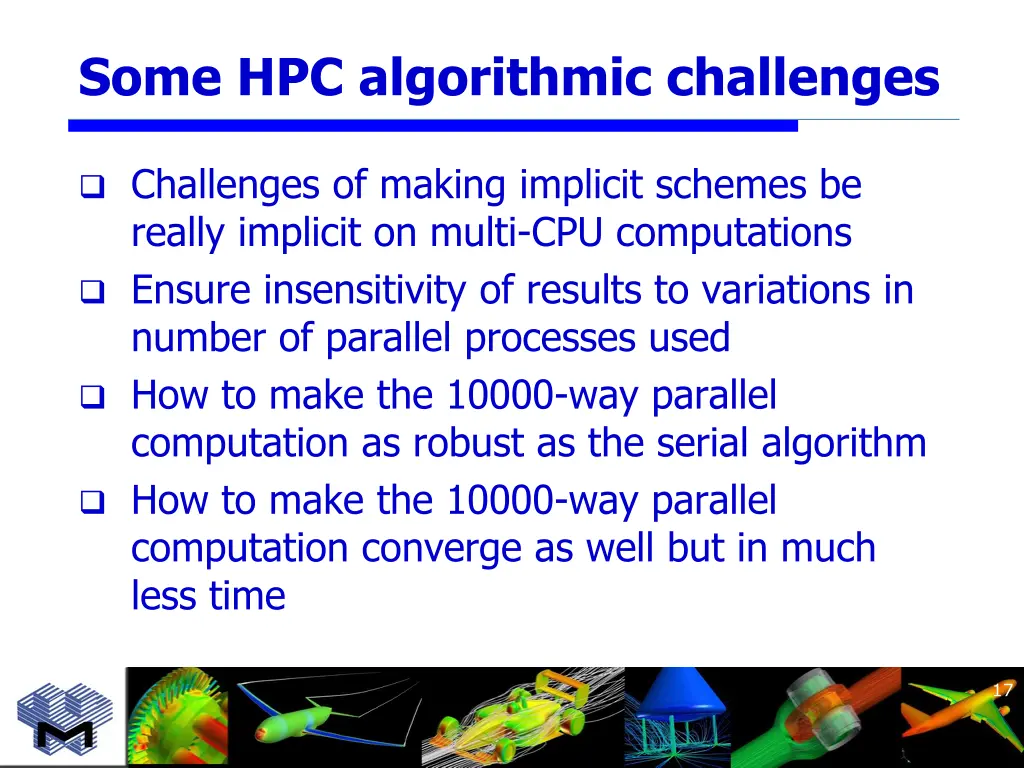 some hpc algorithmic challenges