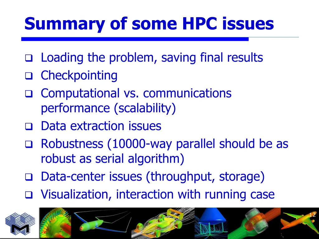 summary of some hpc issues