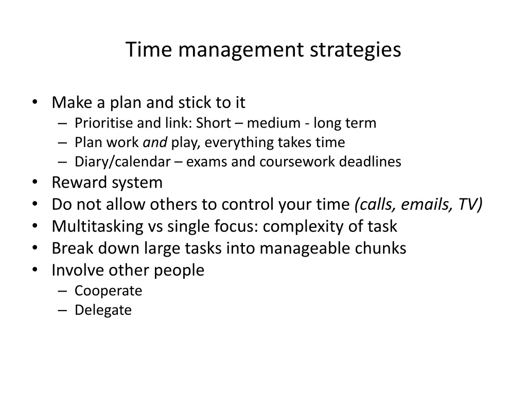 time management strategies