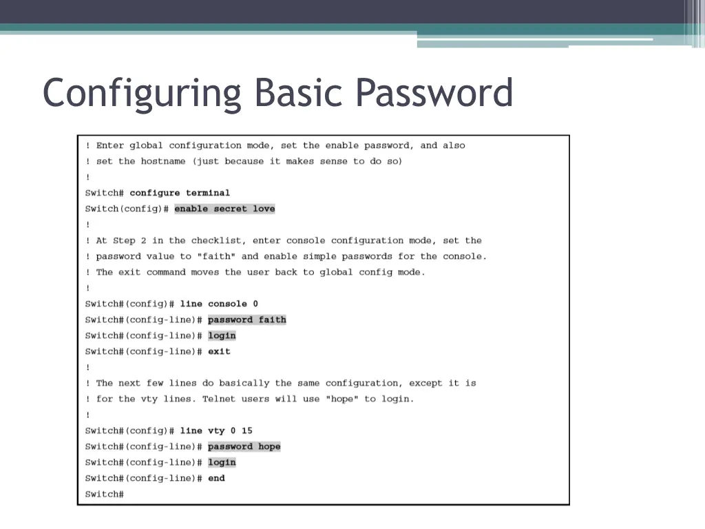 configuring basic password