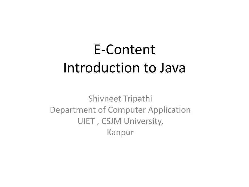e content introduction to java