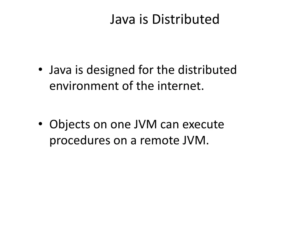 java is distributed